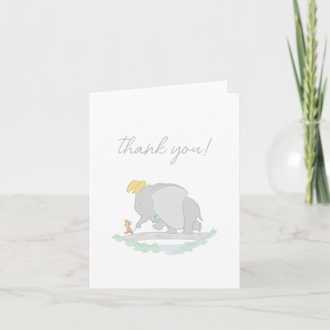 Carte De Remerciements Dumbo et Timothy Q. Baby shower (Devant)