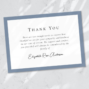 Carte De Remerciements Dusty Blue Bereavement Sympathy Funeral