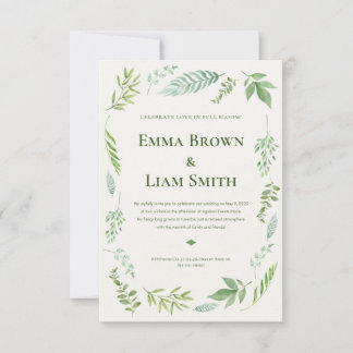 Carte De Remerciements Dusty Blue Eucalyptus Vert Mariage Succulent I