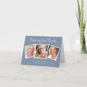 Carte De Remerciements Dusty Blue Forever dans nos coeurs Photo Sympathie