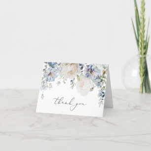 Carte De Remerciements Dusty Blue Garden Floral Mariage Photo