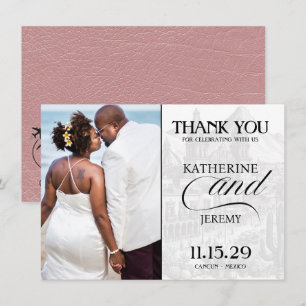 Carte De Remerciements Dusty Rose Mexique Passeport