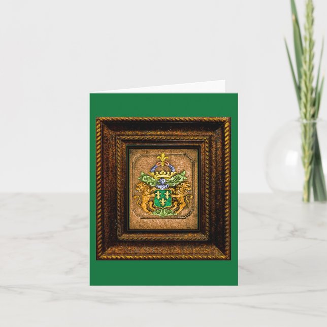 Carte De Remerciements Dutch van Westervelt Famille Armoiries Salutation (Devant)