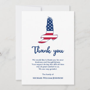 Carte De Remerciements Eagle American Flag Army