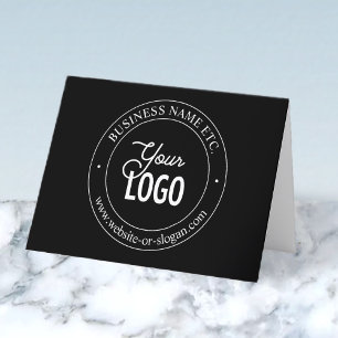 Carte De Remerciements Easy Logo Replacement & Customizable Text   Black