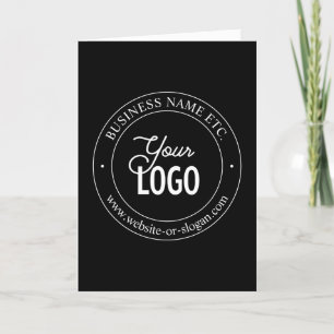 Carte De Remerciements Easy Logo Replacement & Customizable Text   Black