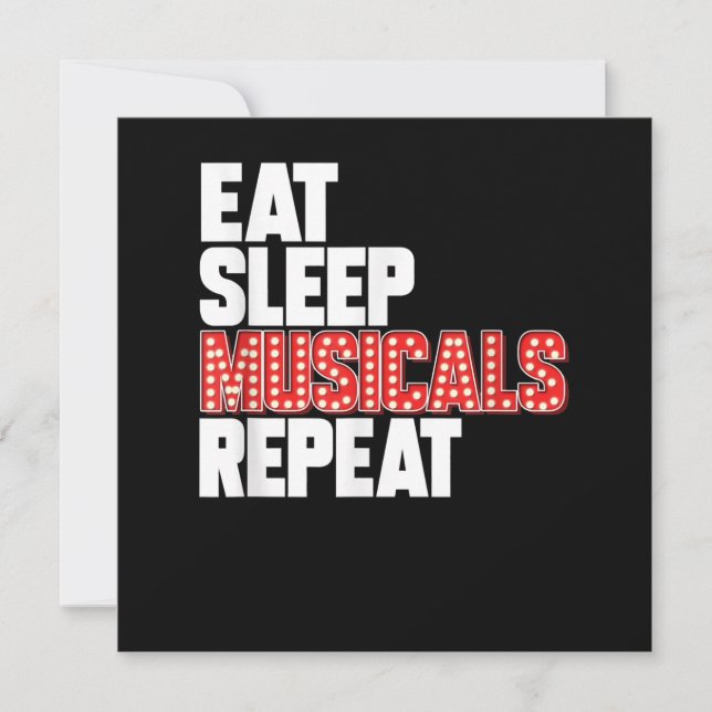 Carte De Remerciements Eat Sleep Musicales Répétez l'actrice de Broadway (Devant)