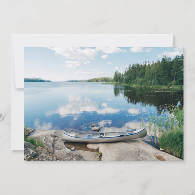 Carte De Remerciements Eau | Canot sur le lac Suède (Devant)