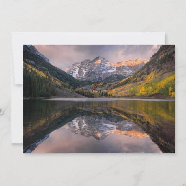 Carte De Remerciements Eau | Maroon Bells Colorado (Devant)