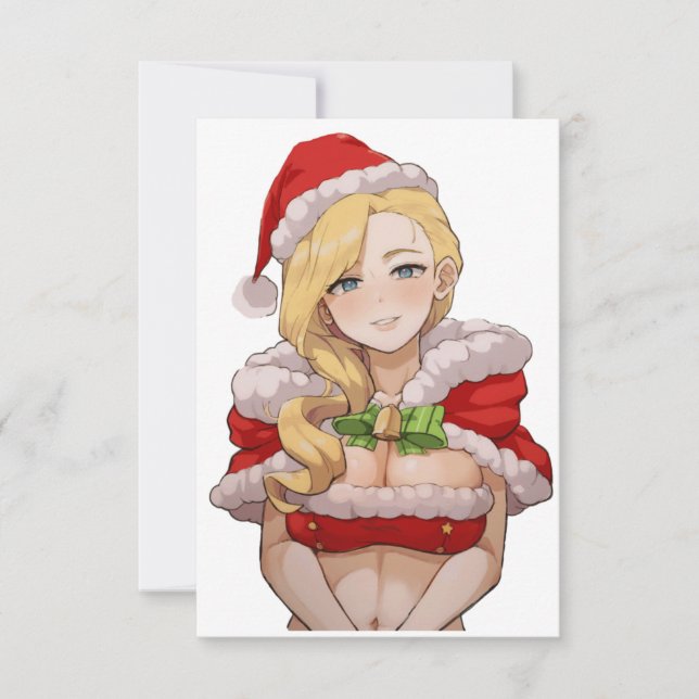 Carte De Remerciements Ecchi Lady Père Noël Cutie (Devant)