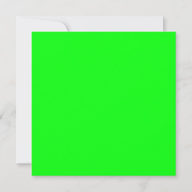 Carte De Remerciements Écran vert néon moderne brillant solide cool simpl (Devant)