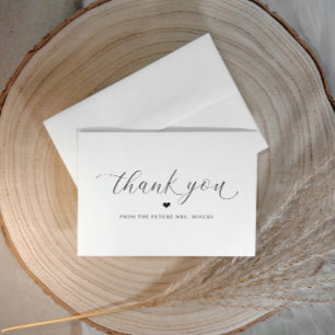 Carte De Remerciements Écriture Élégante Simple Mariage Fête de Mariage P