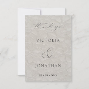 Carte De Remerciements Écriture Élégante Taupe Photo Mariage