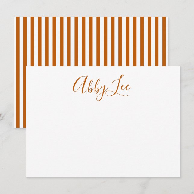 Carte De Remerciements Écriture moderne et papier à lettres (Devant / Derrière)