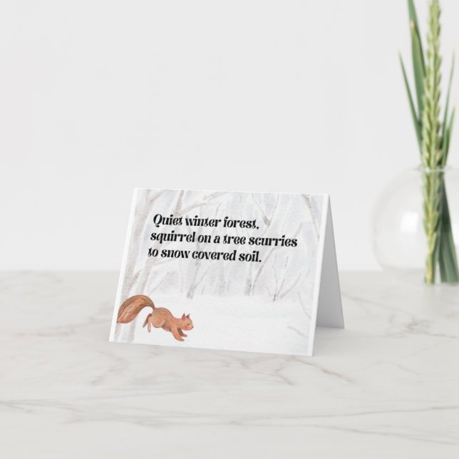 Carte De Remerciements Écureuil en Forêt 2 - version estompée (Devant)