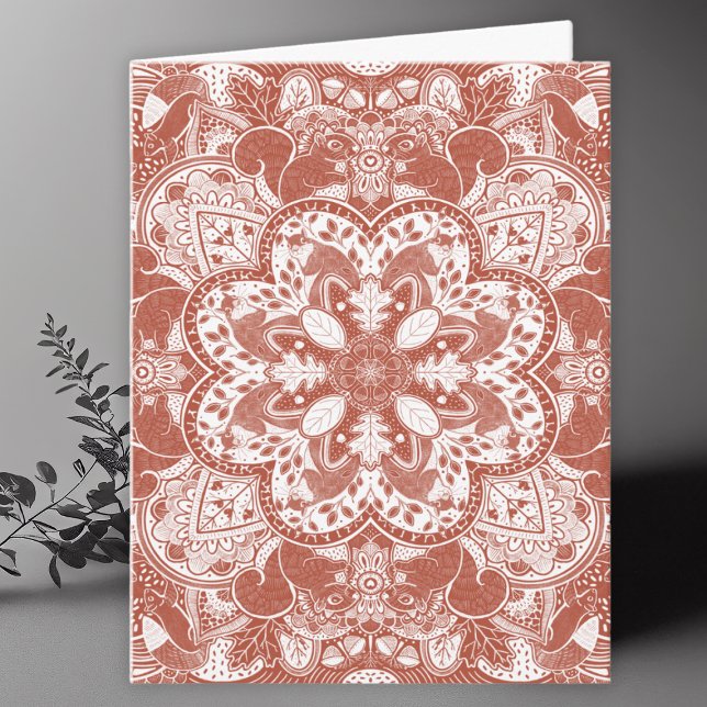 Carte De Remerciements Écureuils Mandala Art Blank (Créateur téléchargé)