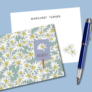 Carte De Remerciements Edelweiss Fleur Alpine Sauvage Mignonne Bohème Ver