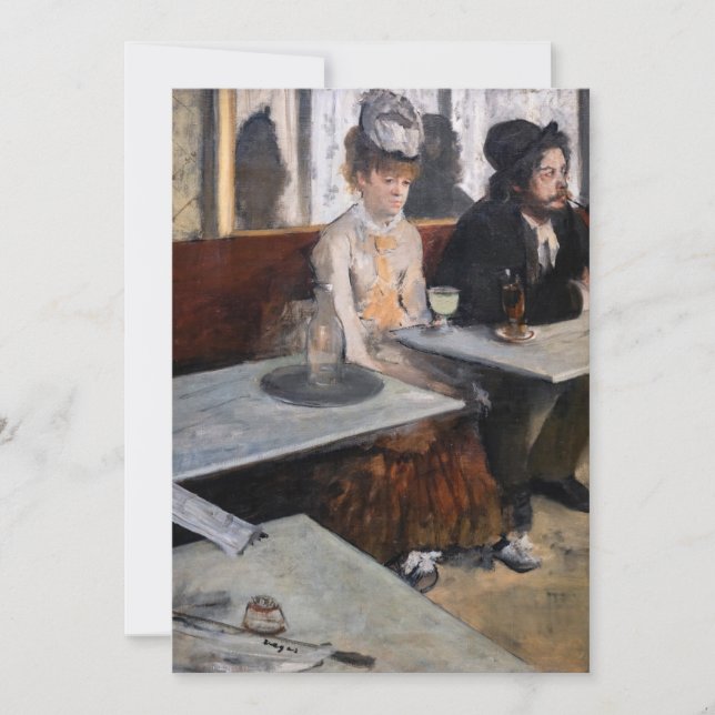 Carte De Remerciements Edgar Degas - Dans un café / L'Absinthe (Devant)