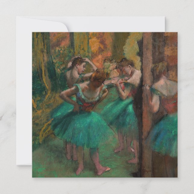 Carte De Remerciements Edgar Degas - Danseurs, rose et vert (Devant)