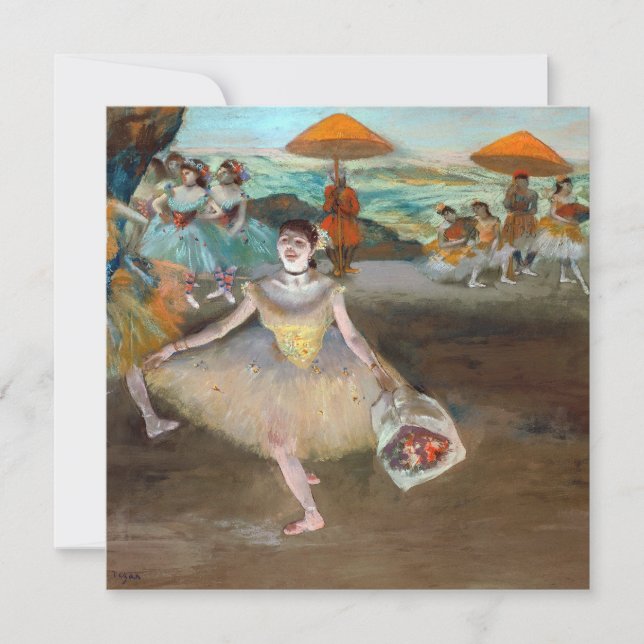 Carte De Remerciements Edgar Degas - Danseuse au bouquet, saluant sur la  (Devant)