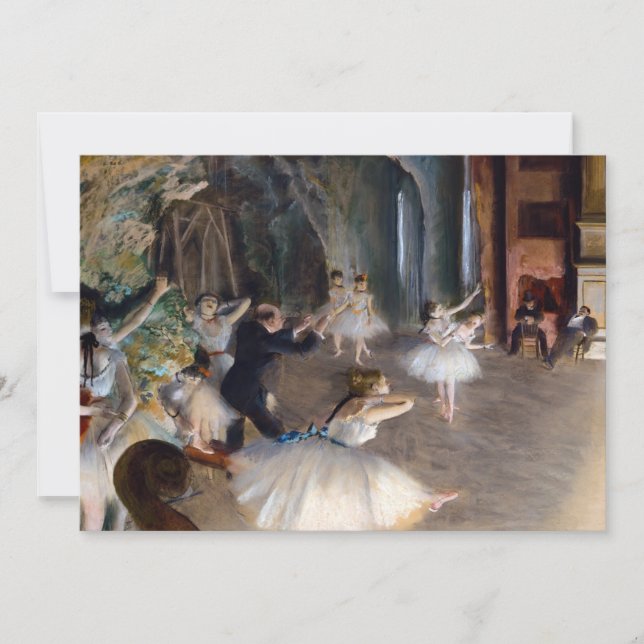 Carte De Remerciements Edgar Degas - La répétition du ballet sur scène (Devant)