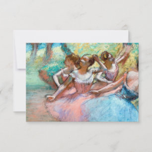 Carte De Remerciements Edgar Degas - Quatre Ballerinas sur scène