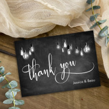Edison Lights Chalkboard Élégant Script plat
