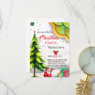 Carte De Remerciements Editable Christmas Party Invitation, Printable