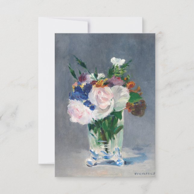 Carte De Remerciements Edouard Manet - Fleurs dans un Vase de Cristal (Devant)