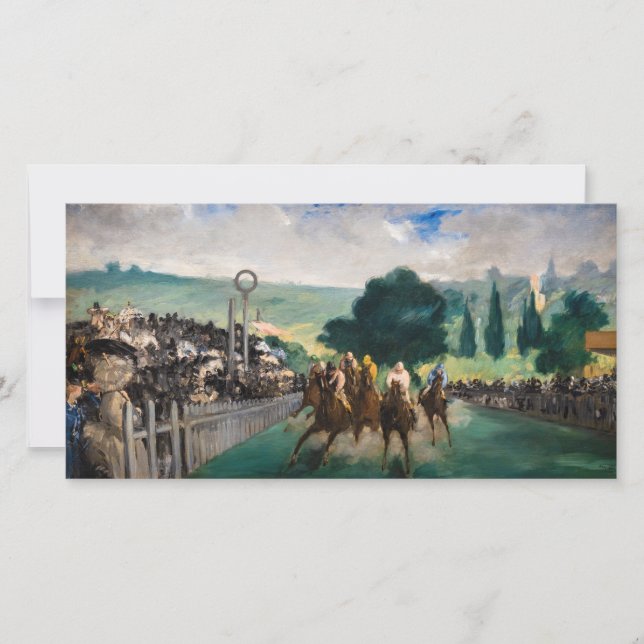 Carte De Remerciements Edouard Manet - Les courses à Longchamp (Devant)