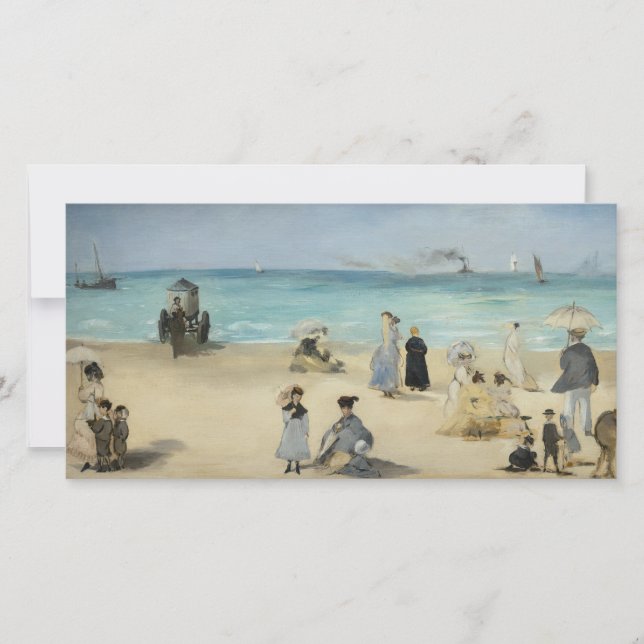 Carte De Remerciements Edouard Manet - Sur la plage, Boulogne-sur-Mer (Devant)