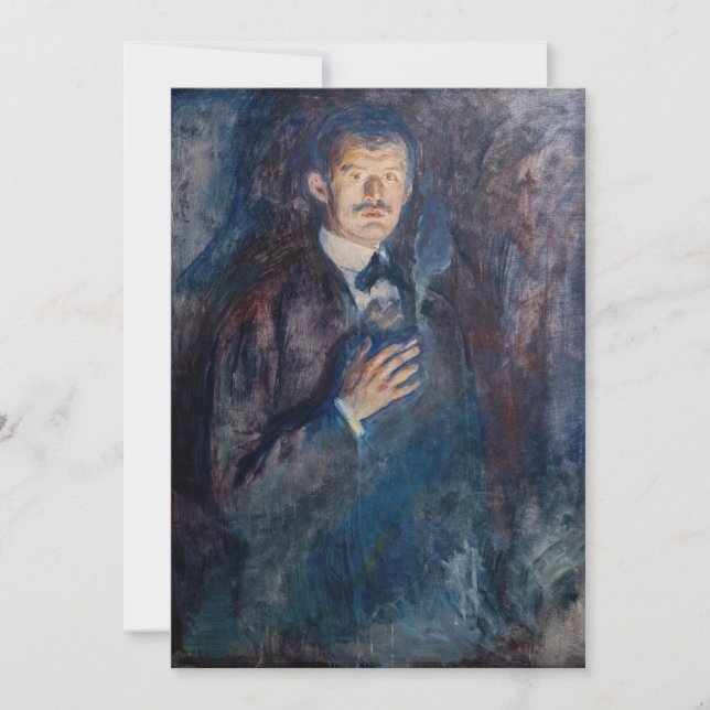 Carte De Remerciements Edvard Munch - Autoportrait avec cigarette (Devant)