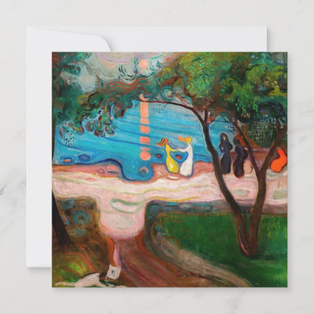 Carte De Remerciements Edvard Munch - Danse sur la plage (Devant)