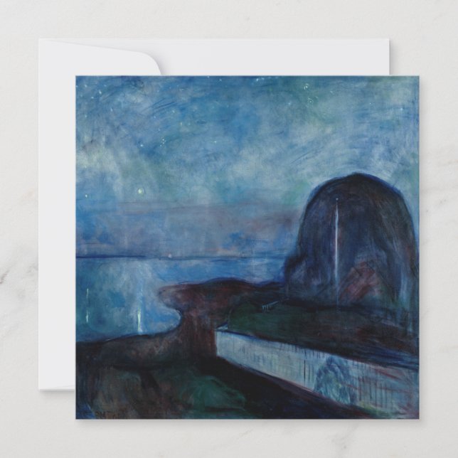 Carte De Remerciements Edvard Munch - Nuit étoilée 1893 (Devant)