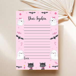 Carte De Remerciements Éffrayante fille Halloween heure Capsule note Mess