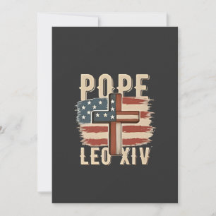 Carte De Remerciements Église chrétienne du pape Léon XIV Drapeau américa
