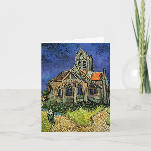 Carte De Remerciements Eglise d'Auvers par Vincent van Gogh Mariage (Devant)