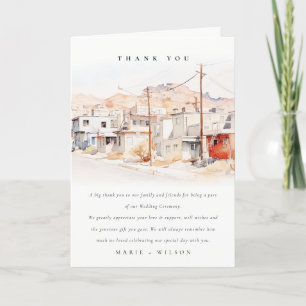Carte De Remerciements El Paso Texas City Scape Watercolor Mariage