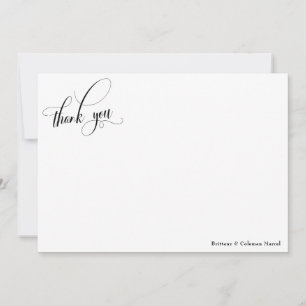 Carte De Remerciements Elaborer la calligraphie Simple Noir & Blanc