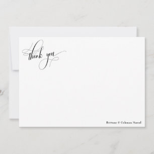 Carte De Remerciements Elaborer la calligraphie Simple Noir & Blanc