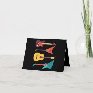 Carte De Remerciements Electric Guitar and Acoustic Guitar Musician Venin