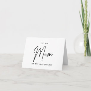 Carte De Remerciements Élégance Minimaliste À Ma Mère Le Jour De Mon Mari