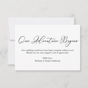 Carte De Remerciements Élégance minimaliste Notre Calligraphie Aventure