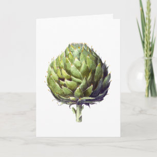 Carte De Remerciements Elégant aquarelle vert peint Artichoke