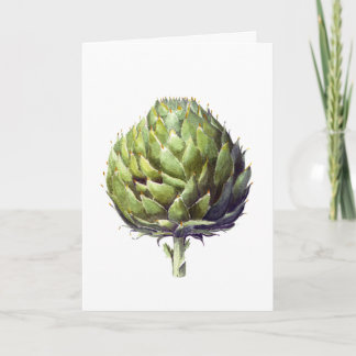 Carte De Remerciements Elégant aquarelle vert peint Artichoke