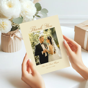 Carte De Remerciements Élégant Arc Photo Script minimal