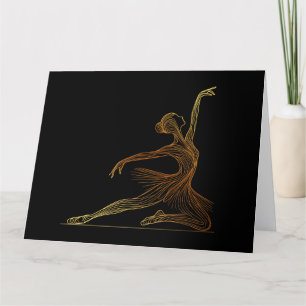 Carte De Remerciements Elégant art de la ligne de ballet danseur en Pose 