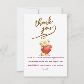 Carte De Remerciements Elegant Baby personalized Flat Thank You Card