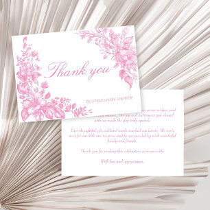 Carte De Remerciements Élégant baby shower botanique rose poussiéreux