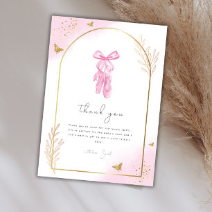 Carte De Remerciements Elégant Baby shower d'aquarelle Arch Ballerina